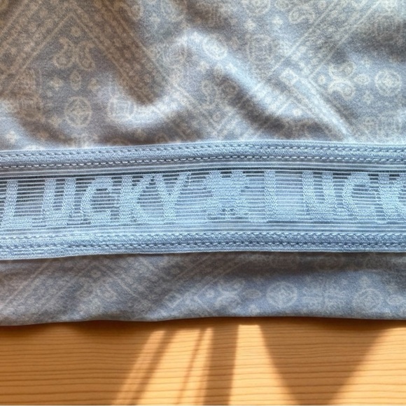 Lucky Brand Light Blue Printed Bralette - 2X - Adjustable Straps - Pads - Picture 4 of 9